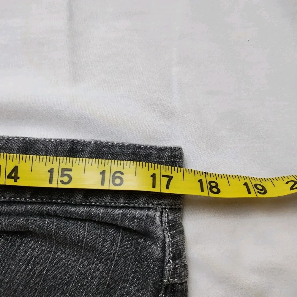 Madison Jeans Gray Stripe Women's Size 12 Denim (35x29.5) Retro 90s Straight Leg - Picture 16 of 16